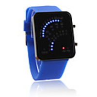 Color Band 29 Blue and Red LED Sector Pattern LED Wrist Watch