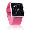 Color Band 29 Blue and Red LED Sector Pattern LED Wrist Watch