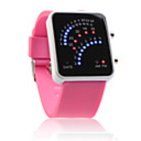 Color Band 29 Blue and Red LED Sector Pattern LED Wrist Watch