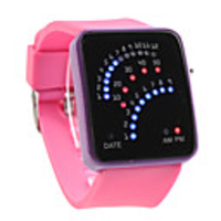 Color Band 29 Blue and Red LED Sector Pattern LED Wrist Watch