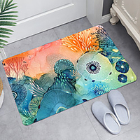 Color Seabed Digital Printing Floor Mat Modern Bath Mats Nonwoven / Memory Foam Novelty Bathroom