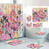 Color Underwater World Digital Printing Four-piece Set Shower Curtains and Hooks Modern Polyester Machine Made Waterproof Bathroom