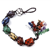 Color Woven Natural Stone Seven Chakras Irregular Car Pendant