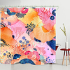Colored Big Leaves Digital Printing Shower Curtain Shower Curtains Hooks Modern Polyester New Design