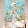Colorful Abstract Skull Music Print Tapestry 1 Piece miniinthebox