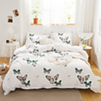 Colorful Butterfly Print 3-Piece Duvet Cover Set Hotel Bedding Sets Comforter Cover with Soft Lightweight Microfiber(Include 1 Duvet Cover and 1or 2 Pillowcases)