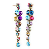 Colorful Corner Cut Gem Alloy Plating Resin Earrings