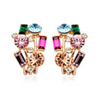 Colorful Diamond Ear Studs
