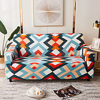 Colorful Geometric Print Dustproof All-powerful Slipcovers Stretch Sofa Cover Super Soft Fabric Couch Cover with One Free Boster Case(Chair/Love Seat/3 Seats/4 Seats) miniinthebox