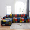 Colorful Grid Print Dustproof All-powerful Slipcovers Stretch L Shape Sofa Cover Super Soft Fabric Couch Cover Sofa Furniture Protector with One Free Boster Case miniinthebox