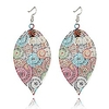 colorful leaf pendant drop hook earrings metal hollow statement dangle fashion jewelry (hollowed leaf)