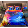 Colorful Lines 3-Piece Duvet Cover Set Hotel Bedding Sets Comforter Cover with Soft Lightweight Microfiber,  Include 1 Duvet Cover,  2 Pillowcases for Double/Queen/King(1 Pillowcase for Twin/Single)