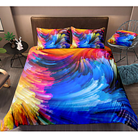 Colorful Lines 3-Piece Duvet Cover Set Hotel Bedding Sets Comforter Cover with Soft Lightweight Microfiber,  Include 1 Duvet Cover,  2 Pillowcases for Double/Queen/King(1 Pillowcase for Twin/Single)
