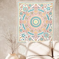 Colorful Mandala Wreath Print Tapestry 1pc miniinthebox