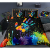 Colorful Palm 3-Piece Duvet Cover Set Hotel Bedding Sets Comforter Cover with Soft Lightweight Microfiber,  Include 1 Duvet Cover,  2 Pillowcases for Double/Queen/King(1 Pillowcase for Twin/Single)