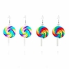 colorful rainbow lollipop dangle earrings sweet lovely swirl lollipop candy pendant drop earrings sugar sweets set for women girl (iridescent)