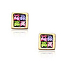 Colorful Square Diamond Inlaid Crystal Ear Studs