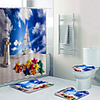 Colorful Starfish By The Sea Pattern PrintingBathroom Shower Curtain Leisure Toilet Four-Piece Design