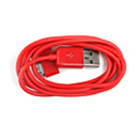 Colorful Sync and Charge Cable for iPad/iPad2/iPhone 4 - Red/100cm Length