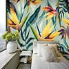 Colorful Tropical Leaf Wallpaper Mural Canvas Wall Covering