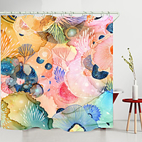 Colorful Vegetation Digital Printing Shower Curtain Shower Curtains Hooks Modern Polyester New Design