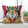 Colorful Wolf Double Side Cushion Cover 1PC Soft Decorative Square Throw Pillow Cover Cushion Case Pillowcase for Sofa Bedroom Livingroom Outdoor Superior Quality Machine Washable Outdoor Cushion for Sofa Couch Bed Chair miniinthebox