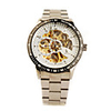 Colouring Stainless Steel Band Mechanical Self-winding Wrist Watch with Luminous Hand White Silvery
