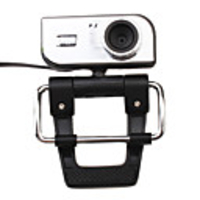 Compact 1.3M PC Webcam with Built-in Microphone (Black Silver)