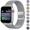 compatible with apple watch band 42mm 44mm 40mm 38mm stainless steel mesh wristband loop replacement band for iwatch series 6 SE 5 4 3 2 1, silver miniinthebox