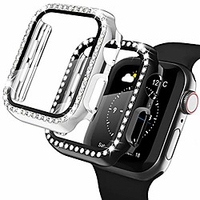 compatible with apple watch case 40mm rhinestone apple watch protective case frame hard protector case bumper for apple watch series 5/4/3/2/1(black, 40mm) miniinthebox