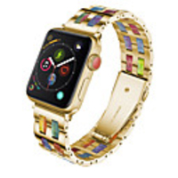 Compatible with For Apple Watch Band 38mm 40mm 44mm 42mm Fashion Wristbands Womens For iWatch Series 5 4 3 2 1 Stainless Steel and Resin Replacement Metal Clasp Strap Sport