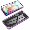compatible with samsung galaxy a71 case,  360 degree front and back transparent tempered glass cover,  strong magnetic adsorption technology metal bumper for samsung galaxy a71 (purple)