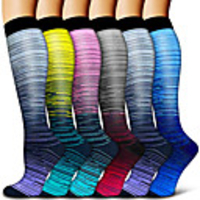 Compression Socks Athletic Sports Socks 6 Pairs Long Men