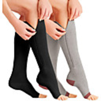 Compression Socks Athletic Sports Socks Foot Sleeves 2 Pairs Zipper Long Men