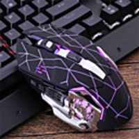 Computer Mechanical Mouse USB Wired Star Backlight Gaming Mouse Breathing Light Silent Mouse