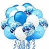 confetti balloons set,  100 pack 12 blue white and confetti latex balloons colorful balloon party kit supplies for wedding birthday thanksgiving,  halloween,  christmas,  new year party (blue white)
