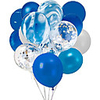 confetti latex balloons,  20pcs blue and sliver biodegradable party balloon for wedding decoration