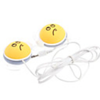 Confused Smiley Style On-Ear Earphones (Yellow)