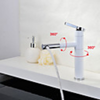Contemporary Art Deco/Retro Centerset Rotatable Ceramic Valve Single Handle One Hole Painting,  Bathroom Sink Faucet
