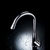 Contemporary Chrome Finish One Hole Single Handle Deck Mounted Rotatable Brass Kitchen Faucet