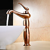Contemporary Modern Centerset Widespread Ceramic Valve Single Handle One Hole Rose Gold,  Bathroom Sink Faucet