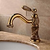 Contemporary Modern Centerset Widespread Ceramic Valve Single Handle One Hole Ti-PVD,  Bathroom Sink Faucet