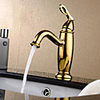 Contemporary Modern Centerset Widespread Ceramic Valve Single Handle One Hole Ti-PVD,  Bathroom Sink Faucet