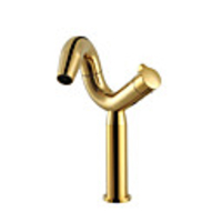 Contemporary Modern Centerset Widespread Rotatable Ceramic Valve Single Handle One Hole Ti-PVD,  Bathroom Sink Faucet