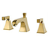 Contemporary Modern Widespread Widespread Ceramic Valve Two Handles Three Holes Ti-PVD,  Bathroom Sink Faucet