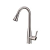 Contemporary Pull-out/­Pull-down Deck Mounted Pullout Spray Ceramic Valve One Hole Single Handle One Hole Nickel Brushed,  Kitchen faucet
