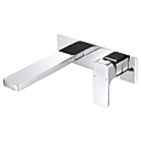 Contemporary Wall Mounted Rotatable Ceramic Valve Single Handle Two Holes Chrome,  Bathroom Sink Faucet
