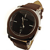 Cool Fashion Decor Dials PU Leather Band Women Men Watch - Brown