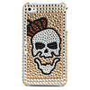 Cool Skeleton Pattern PVC Case with Crystals Cover for iPhone 4,  4S (Golden)
