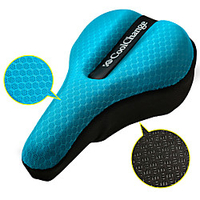 CoolChange Bike Seat Saddle Cover / Cushion Extra Wide / Extra Large Comfort Thick Nylon Silica Gel Cycling Road Bike Mountain Bike MTB Black Blue
